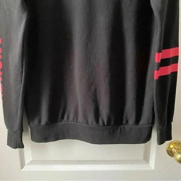 Disney Mickey Mouse Hoodie Sweatshirt Fleece Pullover Black Red Size Medium - Picture 8 of 14